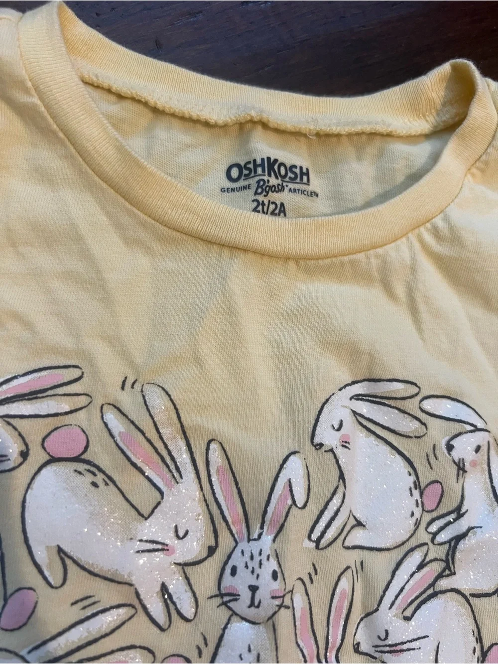 OshKosh B'gosh Pale Yellow Bunny Heart Short Sleeve Tee